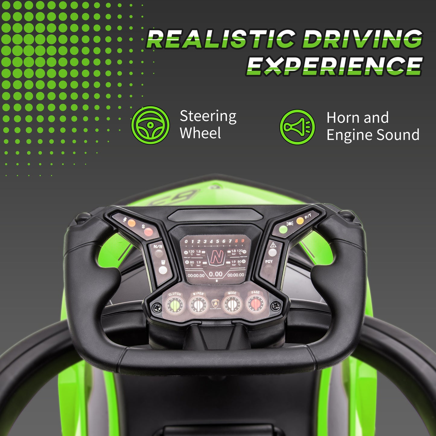 VarietyKart 3 in 1 Ride on Push Car for Toddlers, Licensed Kids Sliding Car with Safety Protection Footrest Horn, Green