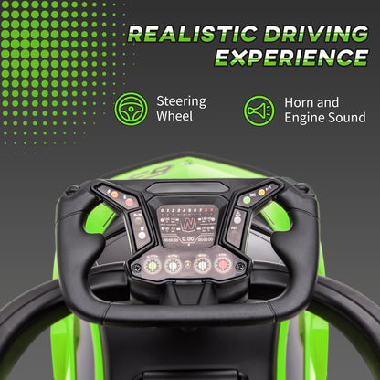VarietyKart 3 in 1 Ride on Push Car for Toddlers, Licensed Kids Sliding Car with Safety Protection Footrest Horn, Green