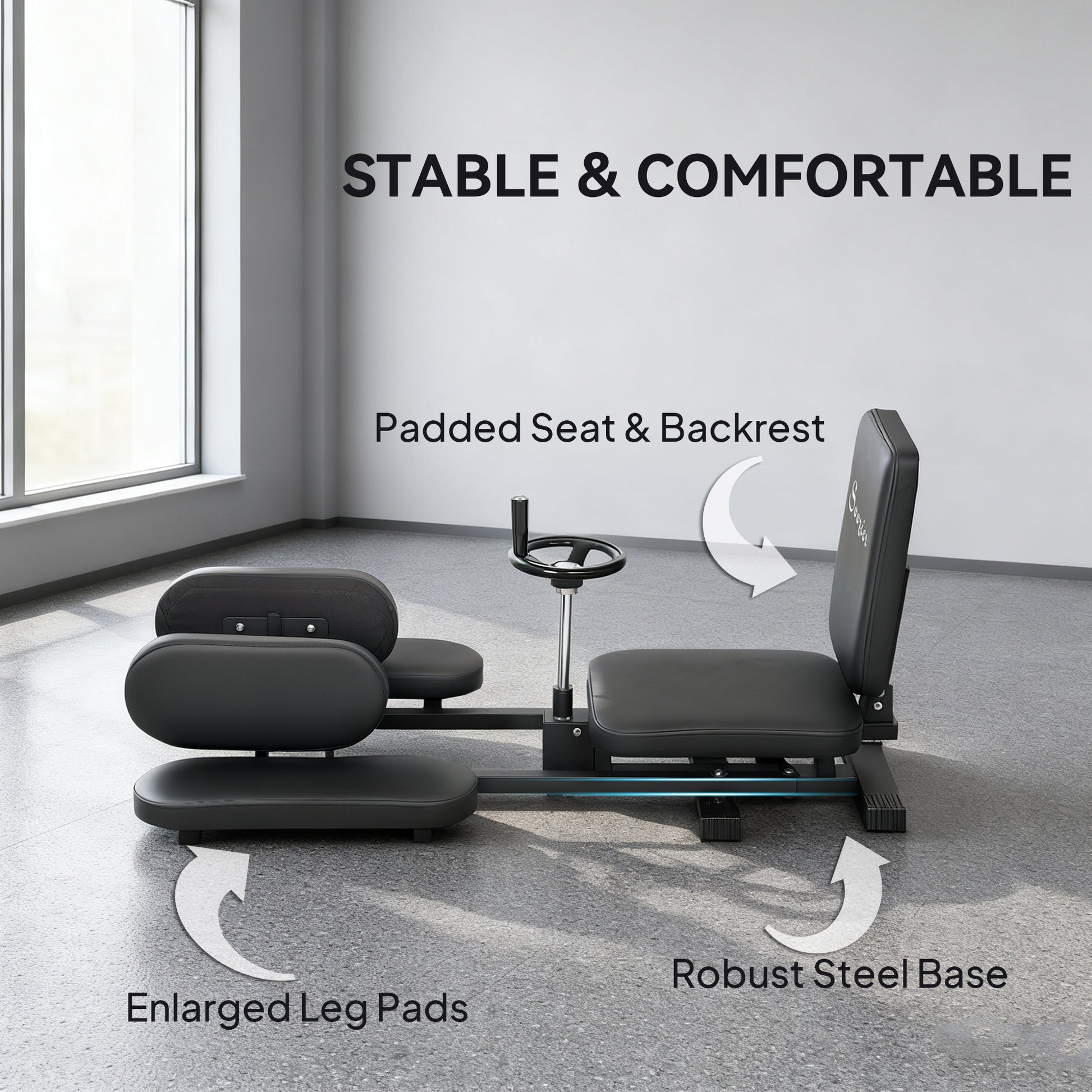 Soozier Leg Stretcher, 180° Adjustable Leg Split Machine with Handwheels, Leg Stretching Equipment for Flexibility