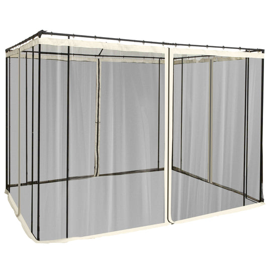 Replacement Mosquito Netting for Gazebo 10' x 10' Black Screen Walls for Canopy with Zippers for Parties and Outdoor Act