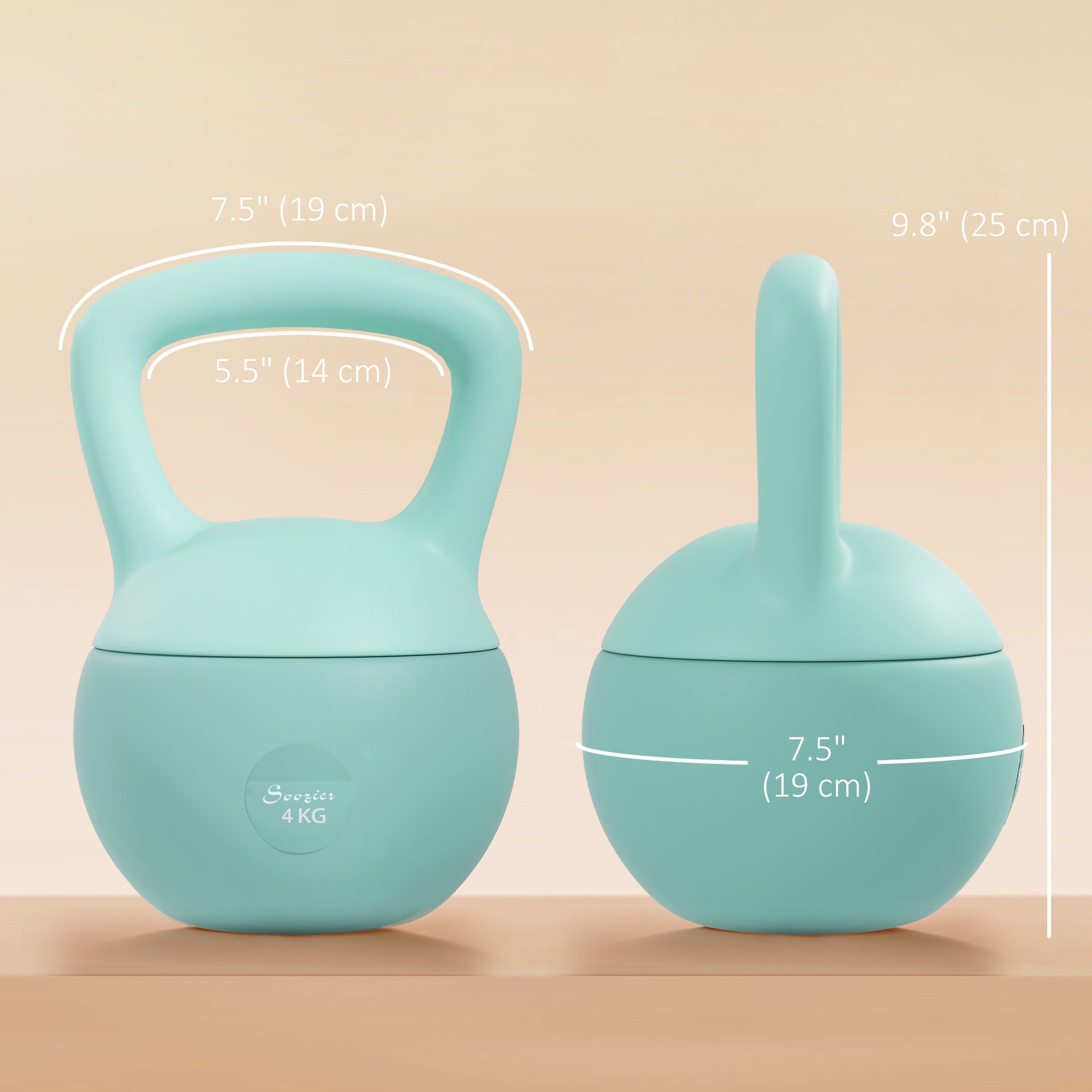 Soozier 9 lb Soft Kettlebell, Sand Filled Weight w/ Grip Handle, Kettlebell Weight for Full Body Workout, Green