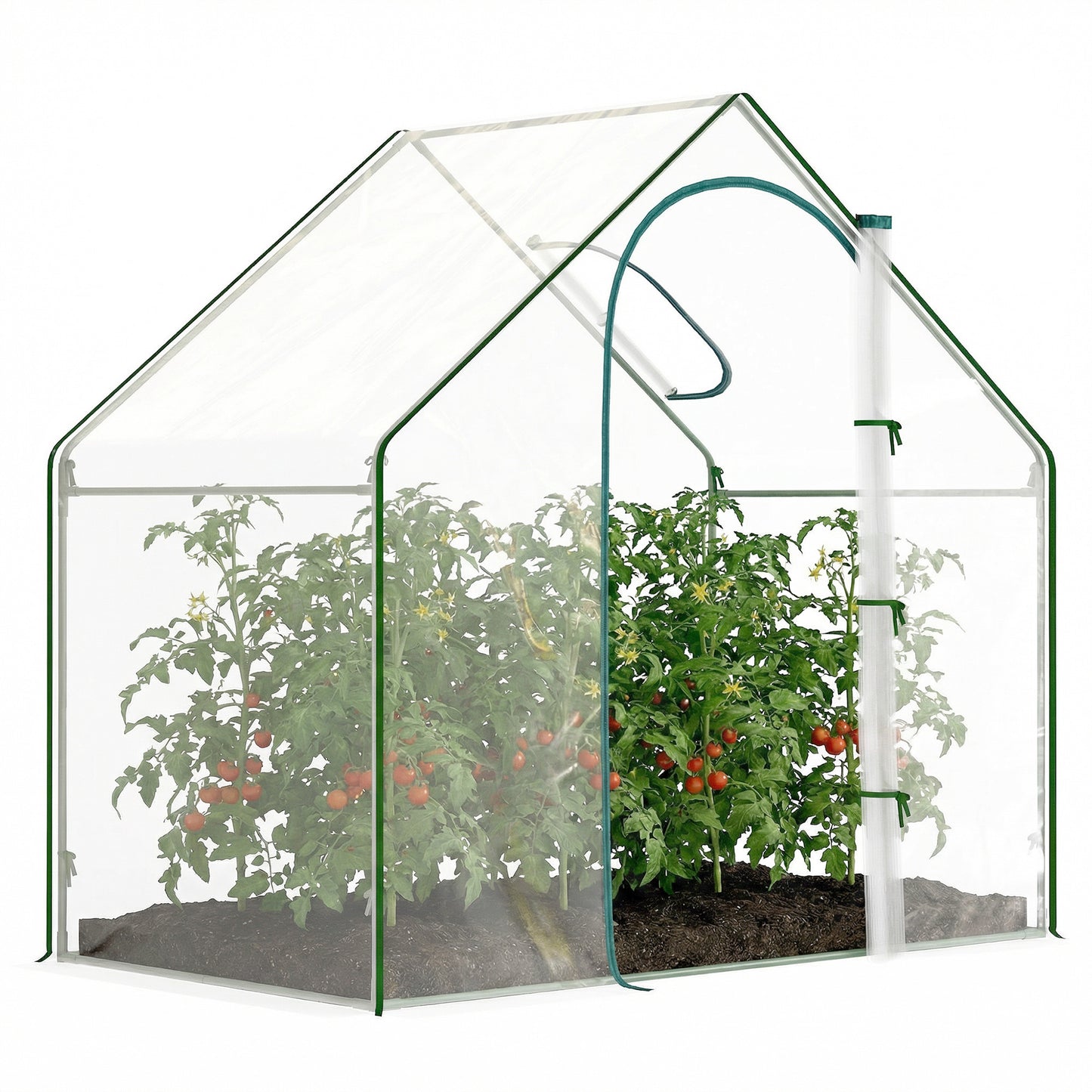 6'x3.3'x5.5' Walk-in Garden Greenhouse with Door and Window, Portable Mini Greenhouse for Plants Flowers Herbs, Steel Ou