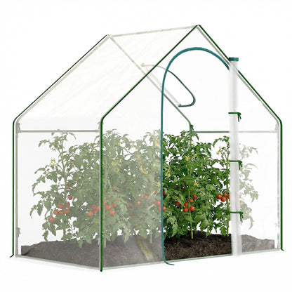 6'x3.3'x5.5' Walk-in Garden Greenhouse with Door and Window, Portable Mini Greenhouse for Plants Flowers Herbs, Steel Ou