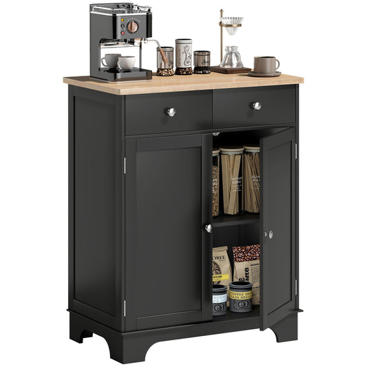 Sideboard Buffet Cabinet with Storage, 27" Kitchen Cabinet with Adjustable Shelf, 2 Drawers and 2 Doors, Coffee Bar Cabi