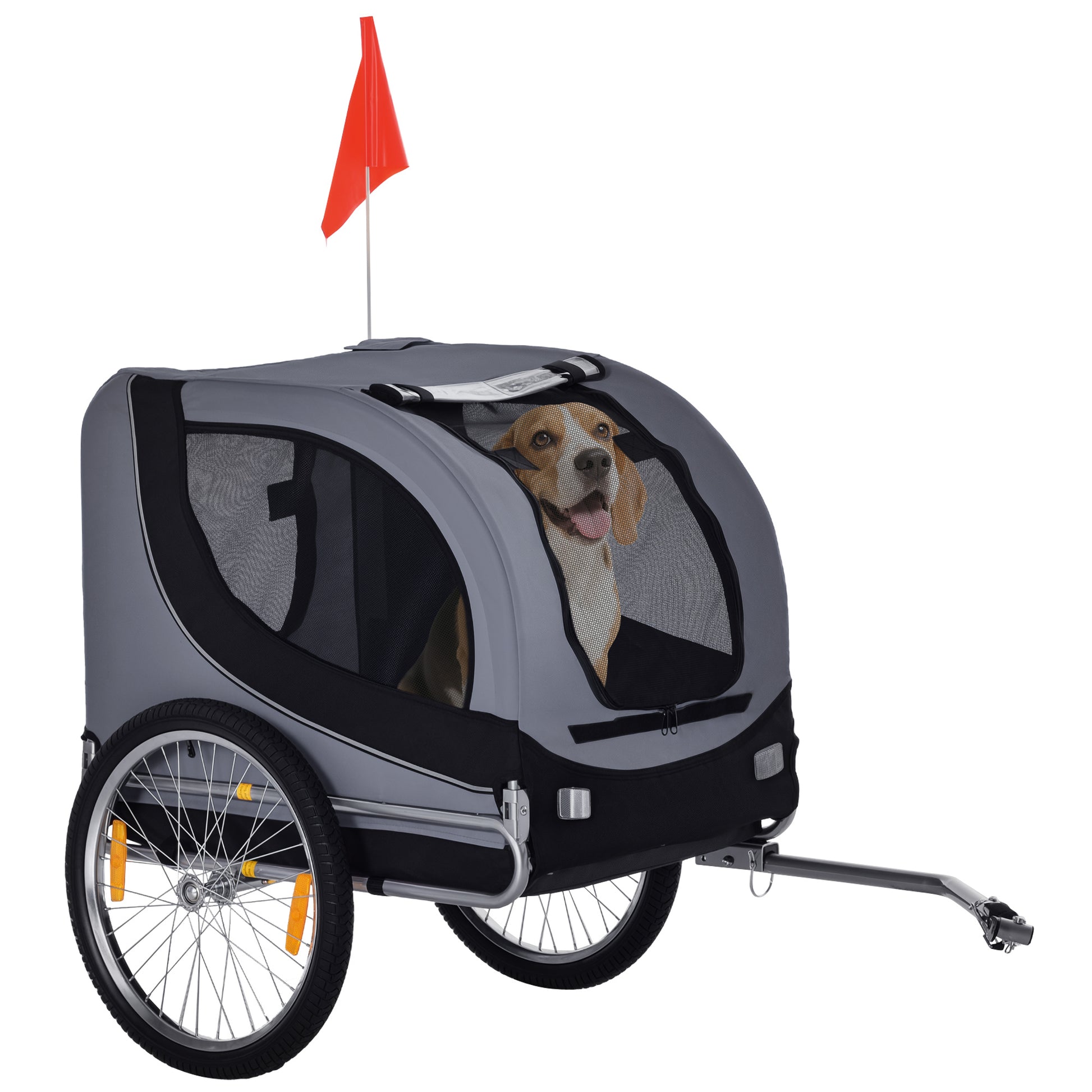 Dog Bike Trailer, Pet Cart, Bicycle Wagon, Travel Cargo, Carrier Attachment with Hitch, Foldable for Travelling, for Sma