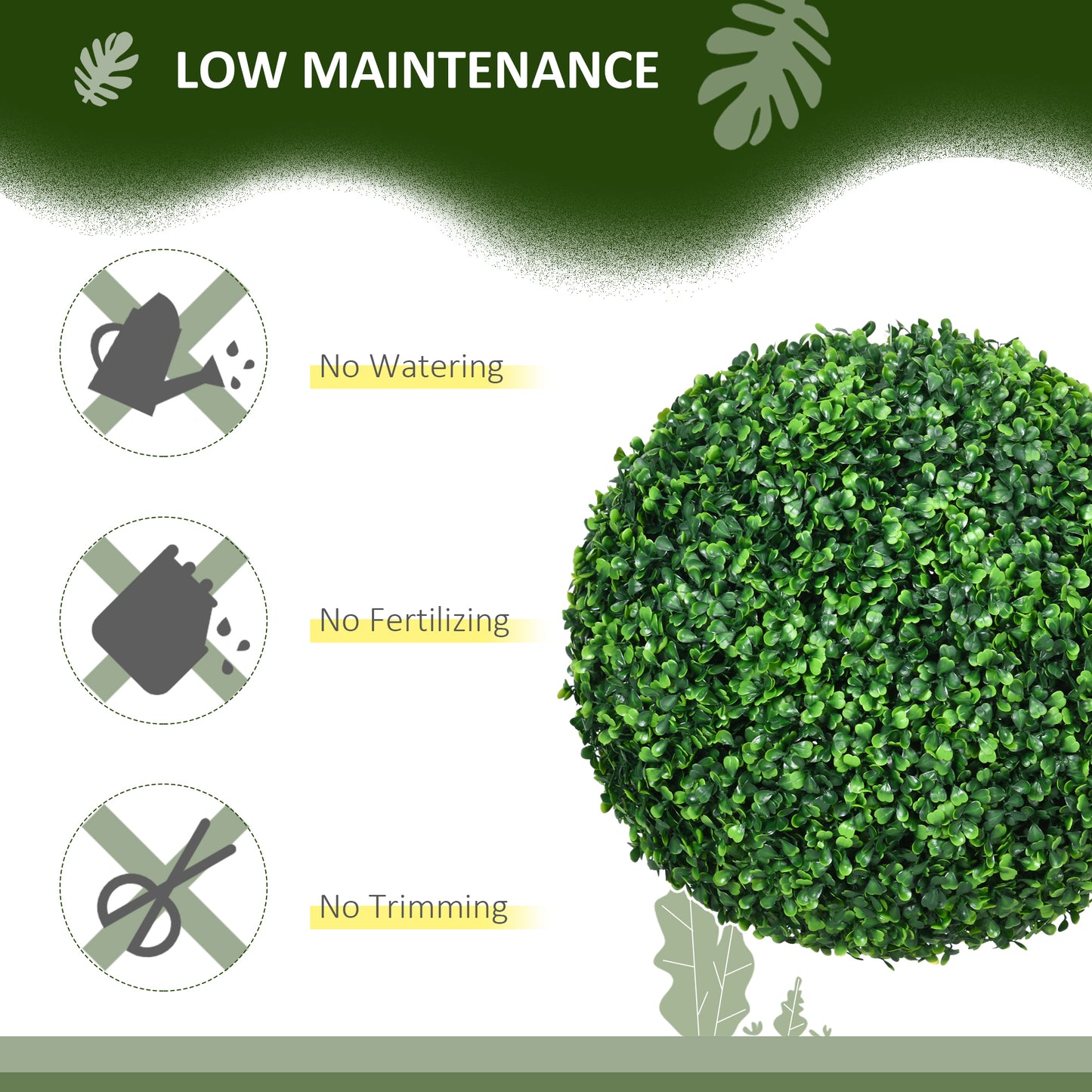2 Pack Artificial Tree Boxwood Topiary Balls, 15.7 Inch