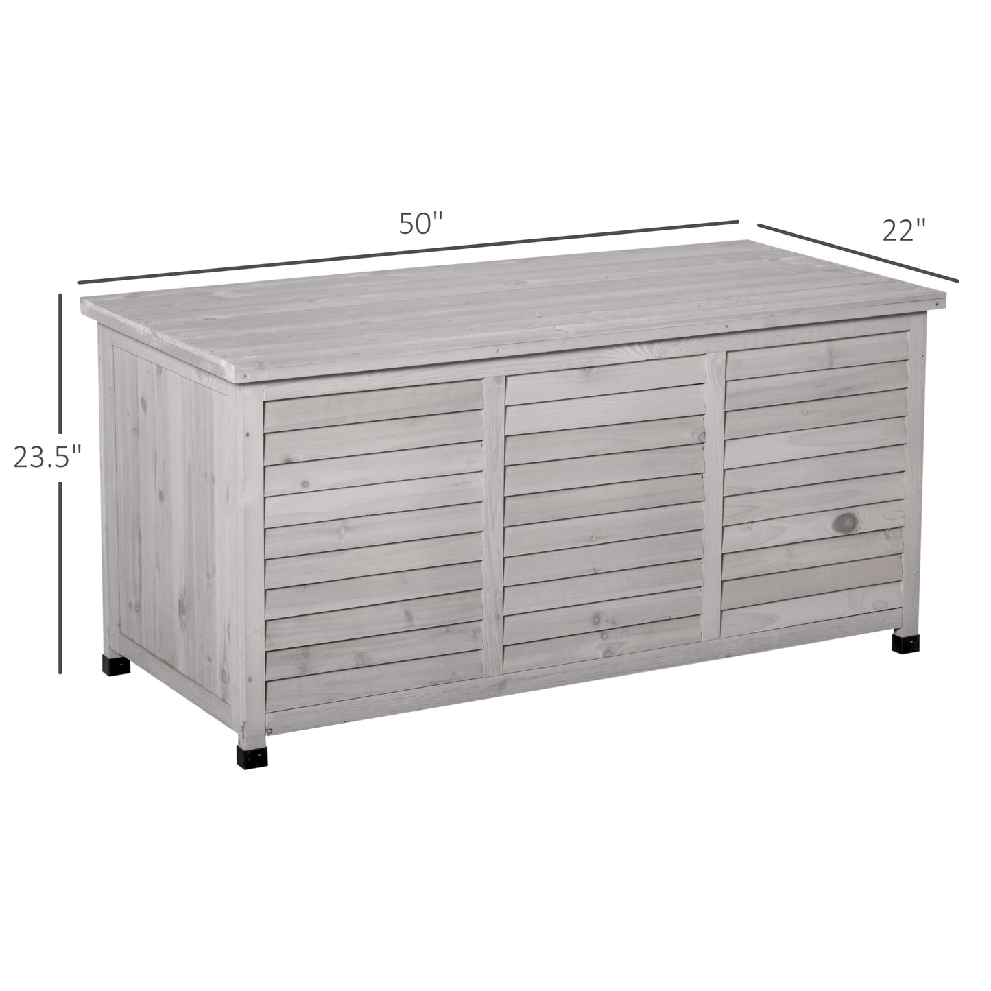 75 Gallon Wooden Storage Box patio Deck Box Bench, Garden Backyard Outdoor Storage Container with Aerating Gap & Weather