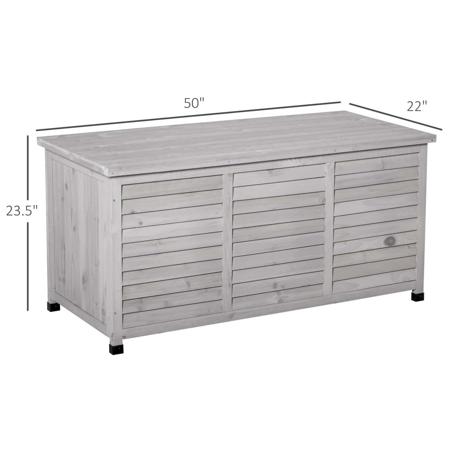 75 Gallon Wooden Storage Box patio Deck Box Bench, Garden Backyard Outdoor Storage Container with Aerating Gap & Weather