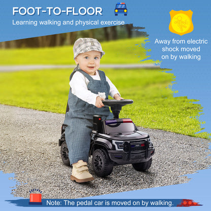 VarietyKart Kids Ride On Sliding Car with Hidden Under Seat Storage, Foot-to-Floor Design, Black