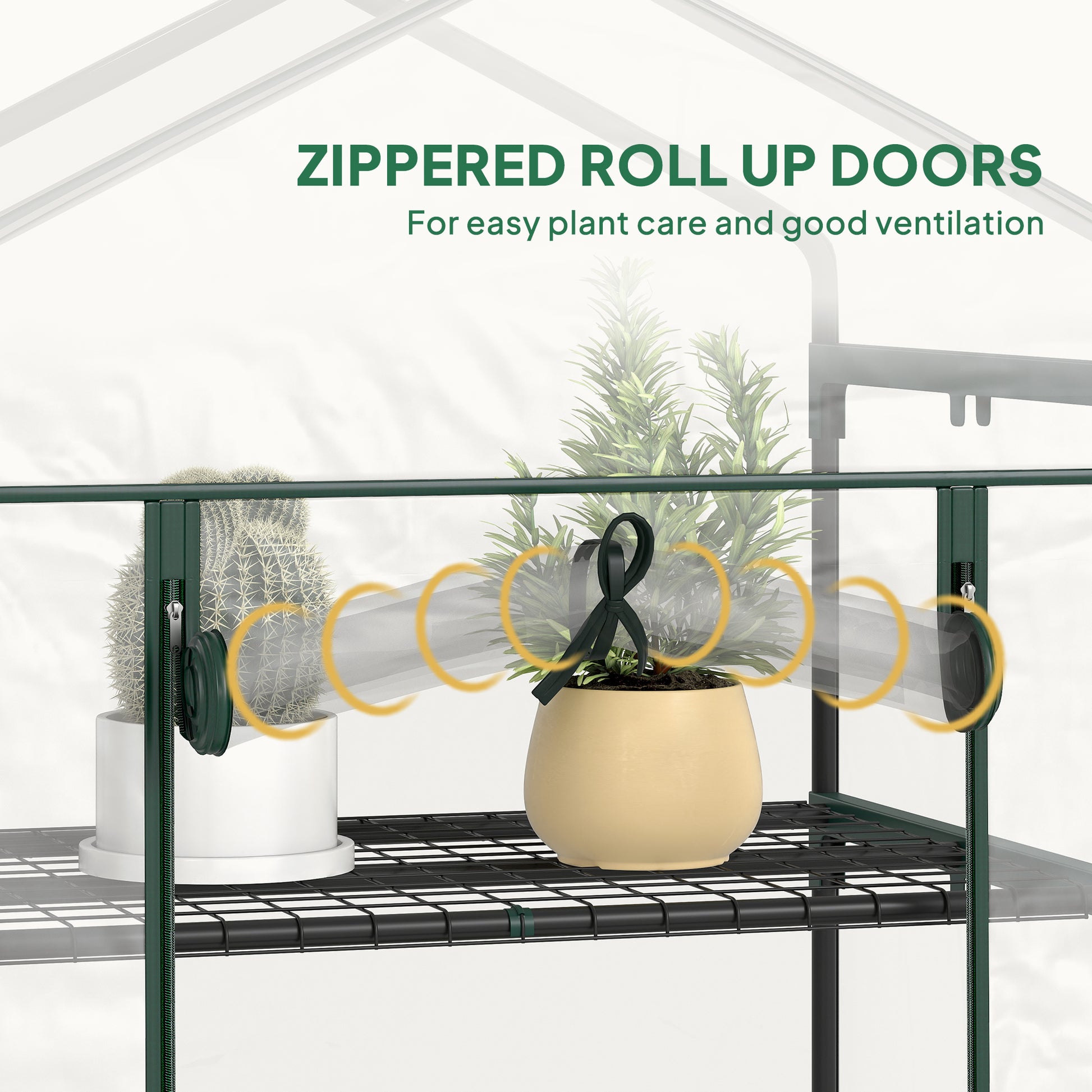 5 Tier Mini Greenhouse, Portable Outdoor Flower Stand with Shelf Clips, Indoor Greenhouse with Steel Frame, Transparent,