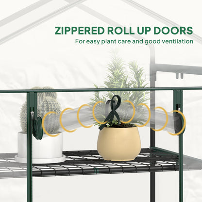 5 Tier Mini Greenhouse, Portable Outdoor Flower Stand with Shelf Clips, Indoor Greenhouse with Steel Frame, Transparent,