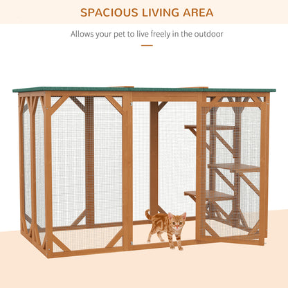 71"L Catio Outdoor Cat Enclosure, Indoor Cat Cage, Pet House, Small Animal Hutch for 1-2 Rabbit, Kitten, Kitty Crate Ken