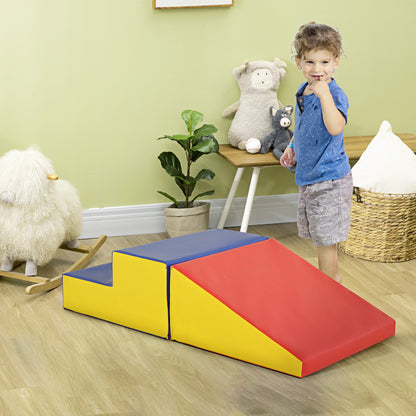 Soozier 2-Piece Climb and Crawl Activity Soft Play Set, Secure Foam Blocks Playset for Toddler Preschooler Babies Indoor
