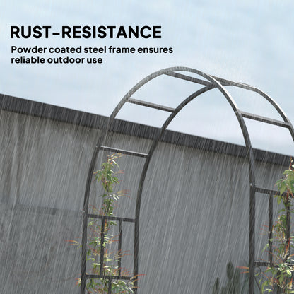 7.3ft Steel Garden Arch Trellis, Garden Arbor Trellis for Climbing Plants Roses Wisteria Vines, Flower Arch Wedding Arch