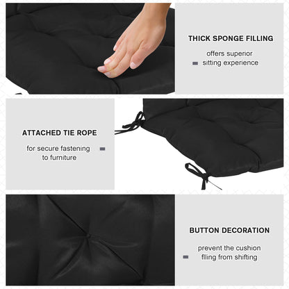 Patio Chair Cushions Set of 2, 39" x 20" x 3" Outdoor Tufted Cushion Set with Ties for Indoor Outdoor Garden Furniture, 