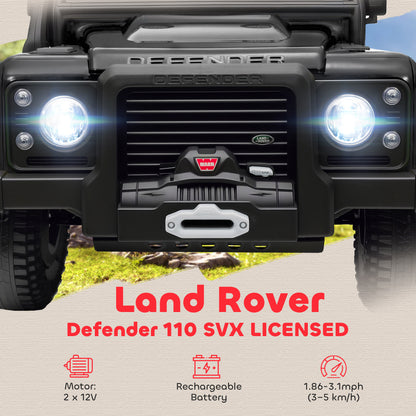 Qaba Land Rover Licensed Kids Ride on Truck with Remote Control, Spring Suspension, LED Lights, 3 Speed for Ages 3-5, Bl