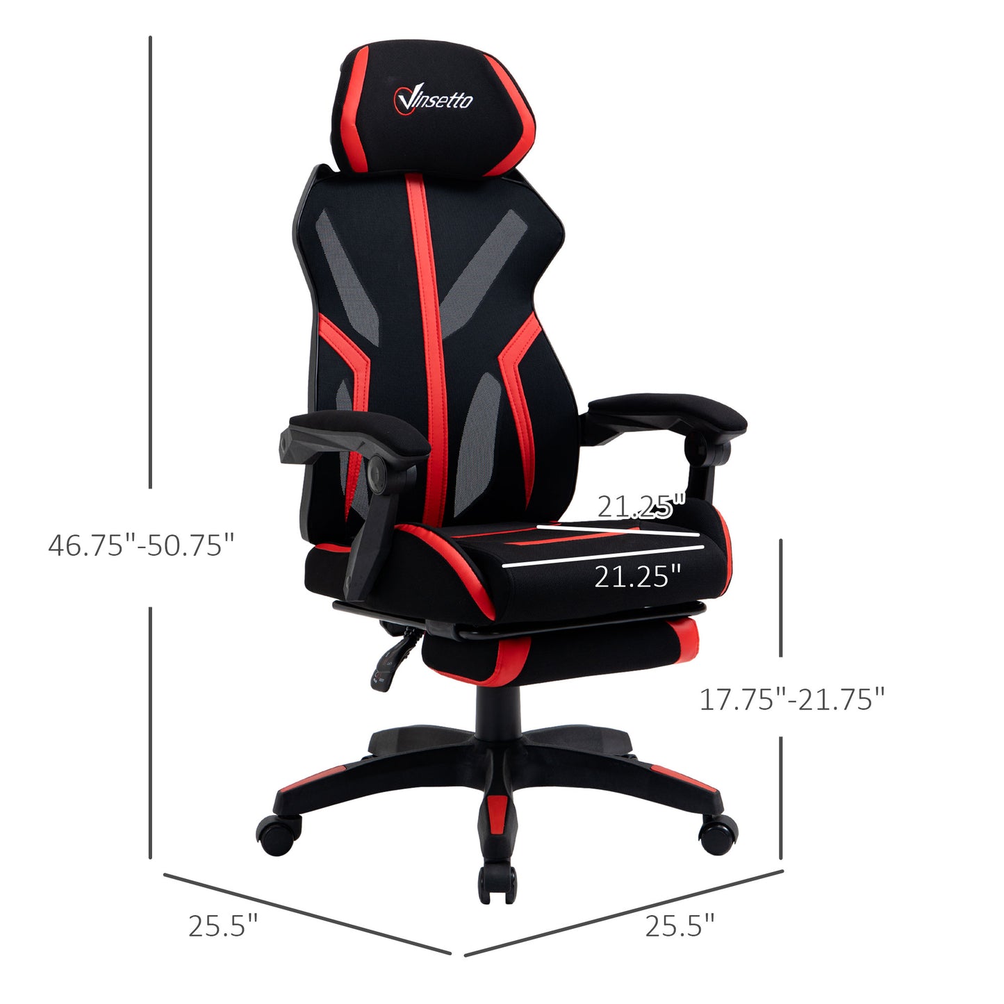 Racing Gaming Chair, Ergonomic Computer Chair with Footrest, Headrest, High Back Recliner Swivel Seat with Adjustable He