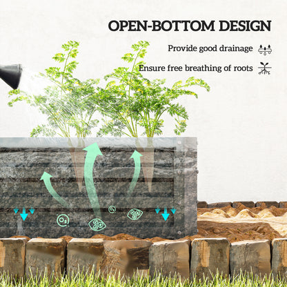 Galvanized Raised Garden Beds, Outdoor Planter Box, Set of 2, for Flowers, Herbs and Vegetables, Dark Grey