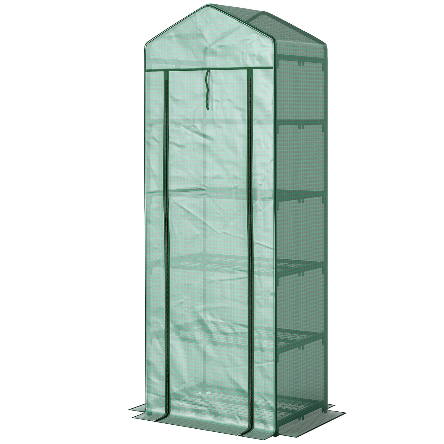 5 Tier Mini Greenhouse, Portable Outdoor Flower Stand with Shelf Clips, Indoor Greenhouse with Steel Frame, Transparent,