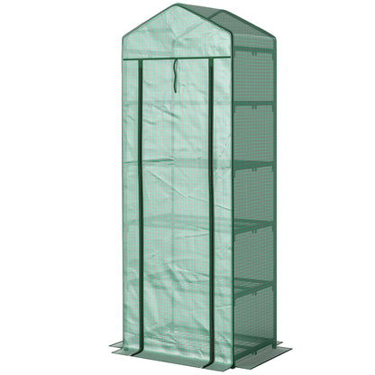 5 Tier Mini Greenhouse, Portable Outdoor Flower Stand with Shelf Clips, Indoor Greenhouse with Steel Frame, Transparent,