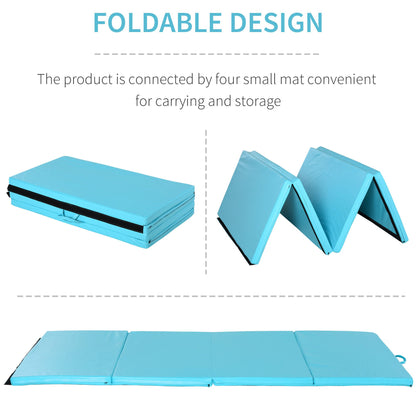 Soozier 4'x8'x2" Folding Gymnastics Tumbling Mat, Exercise Mat with Carrying Handles for Yoga, MMA, Martial Arts, Stretc