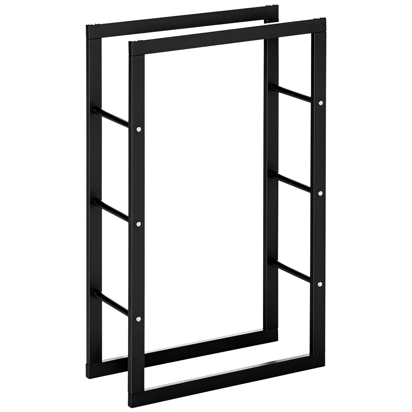 23.6" x 9.8" x 39.4" Firewood Rack Outdoor, Log Holder Fireplace Storage Rack with Handles and 220 lbs. Weight Capacity,