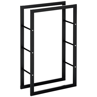 23.6" x 9.8" x 39.4" Firewood Rack Outdoor, Log Holder Fireplace Storage Rack with Handles and 220 lbs. Weight Capacity,