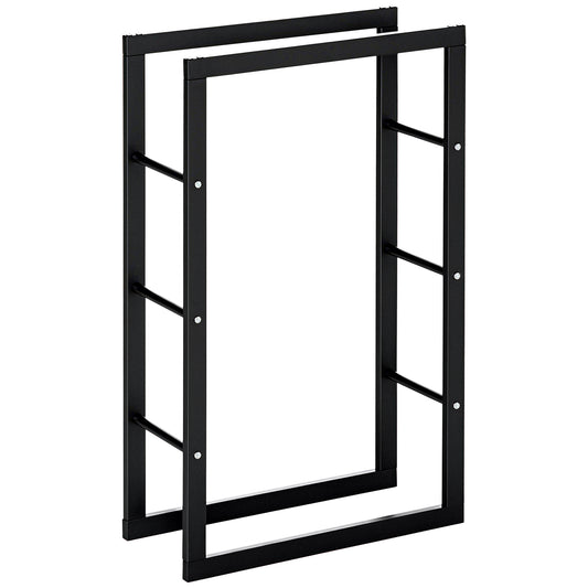23.6" x 9.8" x 39.4" Firewood Rack Outdoor, Log Holder Fireplace Storage Rack with Handles and 220 lbs. Weight Capacity,