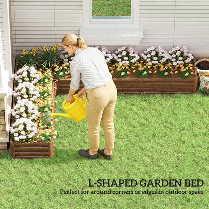 L-Shaped Raised Garden Bed, 82" x 109" x 12" Galvanized Steel Planter Box with Multi-reinforced Rods for Vegetables, Flo