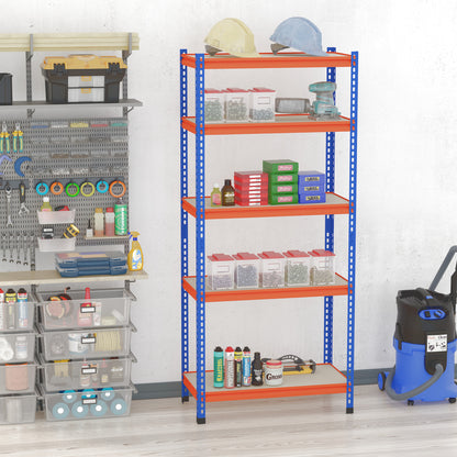 5-Tier Heavy Duty Garage Shelf, Metal Shelving Unit with Adjustable Shelves, Metal Frame, 31.5"x15.75"x71.75", 3300 lbs 