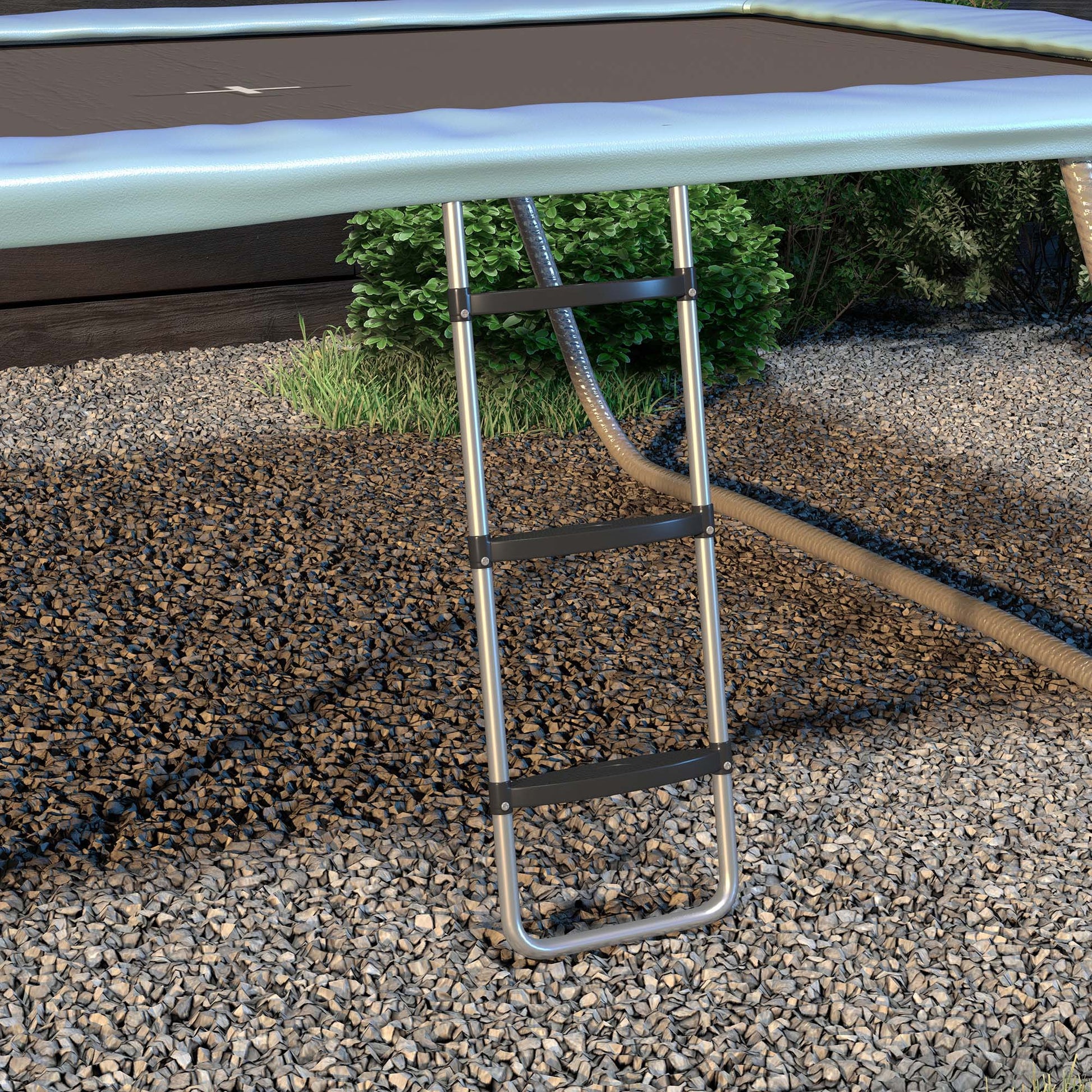 Soozier Trampoline Ladder Steel, 2/3 Steps Outdoor Trampoline Accessories, 38 Inch Length