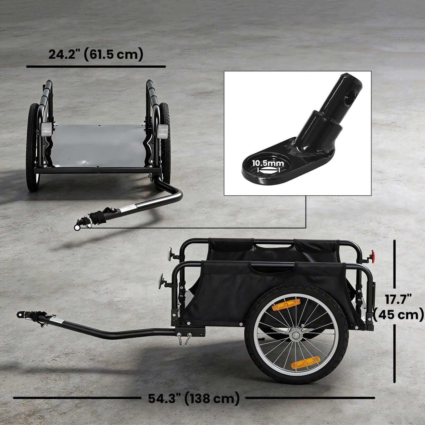 Soozier Bike Cargo Trailer, Bicycle Trailer Wagon Cart with Quick Release 16" Pneumatic Wheels, Red Flag