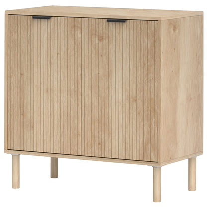 Accent Cabinet with Doors & Adjustable Shelf, Freestanding Console Cabinet with Wood Legs, Elevated Base for Living Room