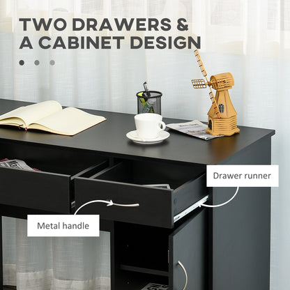 Computer Desk with Storage Drawers, Study Writing Table with Cabinet Adjustable Shelf for Home Office Workstation Bedroo