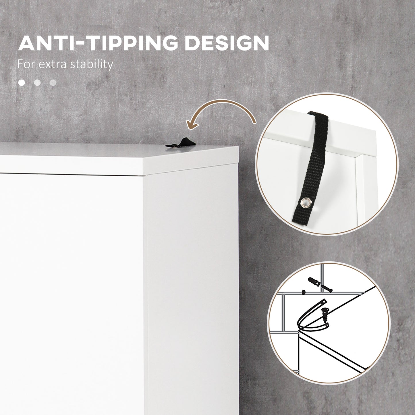 Bathroom Cabinet, Freestanding Linen Cabinet with Open Shelves and Cupboards, 23.6"x13.2"x72", White