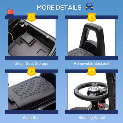 VarietyKart Kids Ride On Sliding Car with Hidden Under Seat Storage, Foot-to-Floor Design, Black