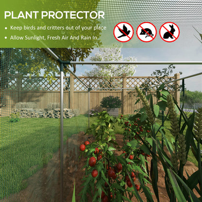 Galvanized Steel Crop Cage, Plant Protection Tent with Zippered Door, 12' x 4', Green