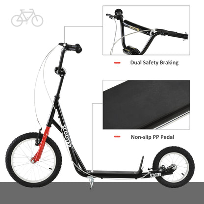 VarietyKart Youth Kick Scooter with Adjustable Handlebar and 16'' Inflatable Rubber Wheel for Kids and Teens 5+ Year Old