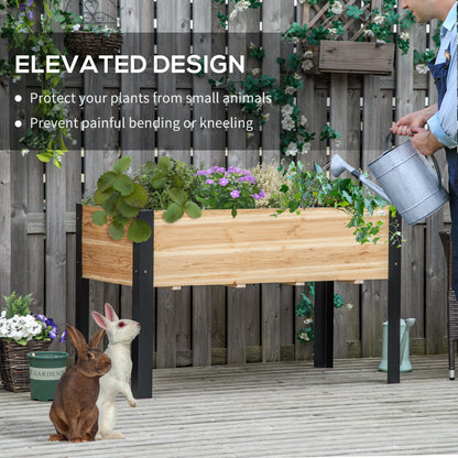 Raised Garden Bed, Elevated Planter Box, 47"x24"x29" with Legs, Metal Frame, Wooden Planter Pot for Backyard, Patio to G