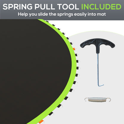Soozier Trampoline Replacement Mat, Fits 14' Trampoline w/ 80 V-Hooks & 5.5" Springs (Spring & Frame not Included), Gree
