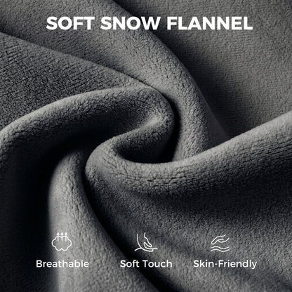 Office Chair with Foot Rest, Ergonomic Reclining Computer Gaming Chair w/ Snow Flannel Fabric, Thick Cushion, Dark Grey