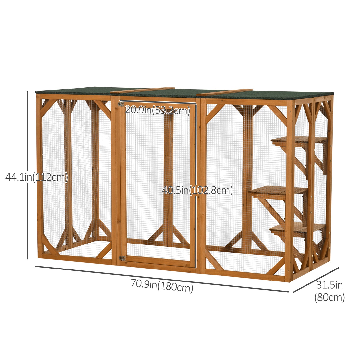 71"L Catio Outdoor Cat Enclosure, Indoor Cat Cage, Pet House, Small Animal Hutch for 1-2 Rabbit, Kitten, Kitty Crate Ken