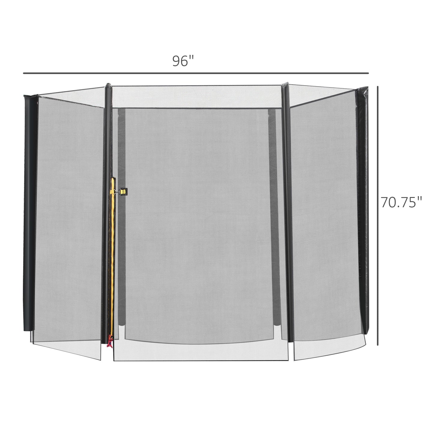 Soozier 8FT Round Trampoline Enclosure Net Outdoor Bounce Safety Net Replacement for 6 Poles Black