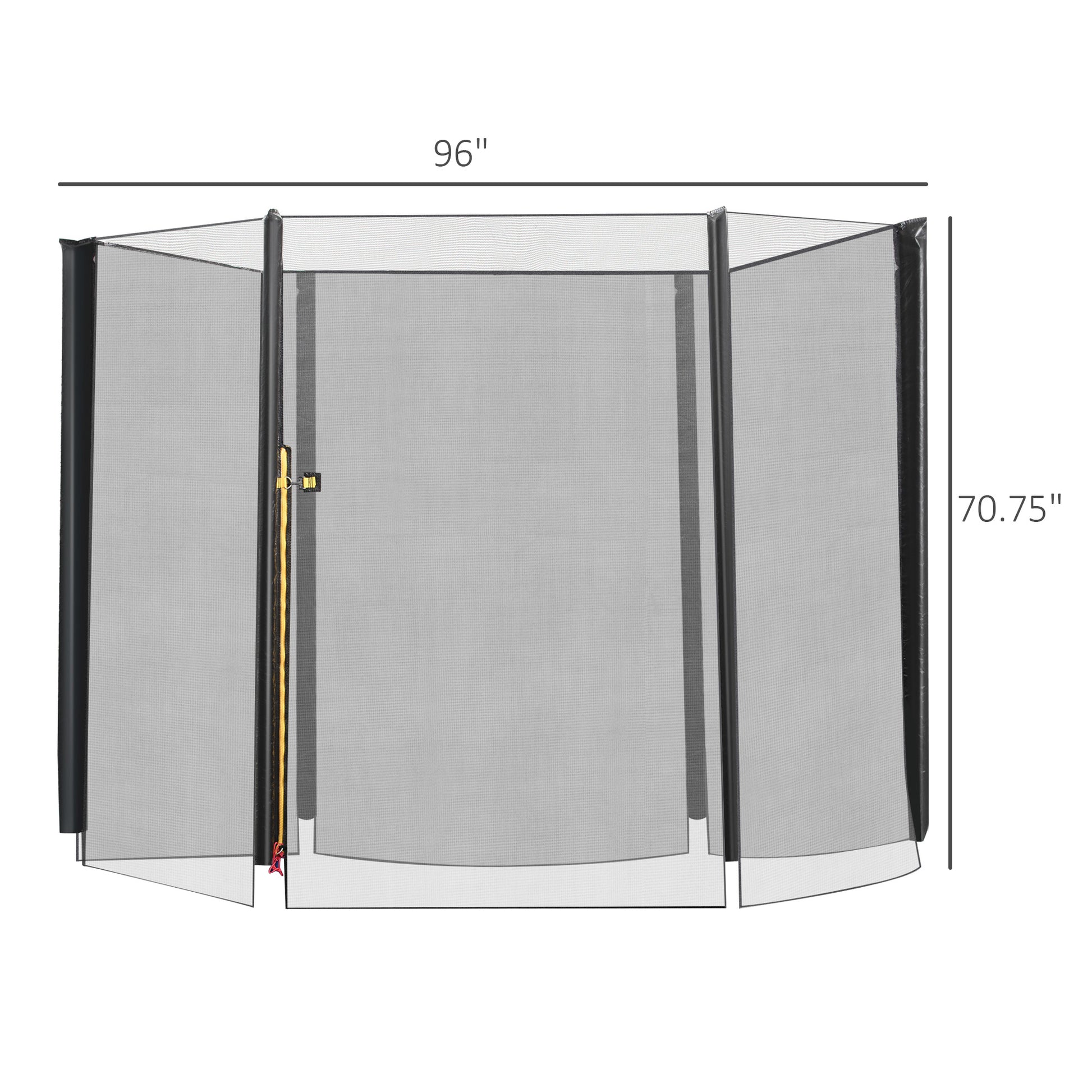 Soozier 8FT Round Trampoline Enclosure Net Outdoor Bounce Safety Net Replacement for 6 Poles Black
