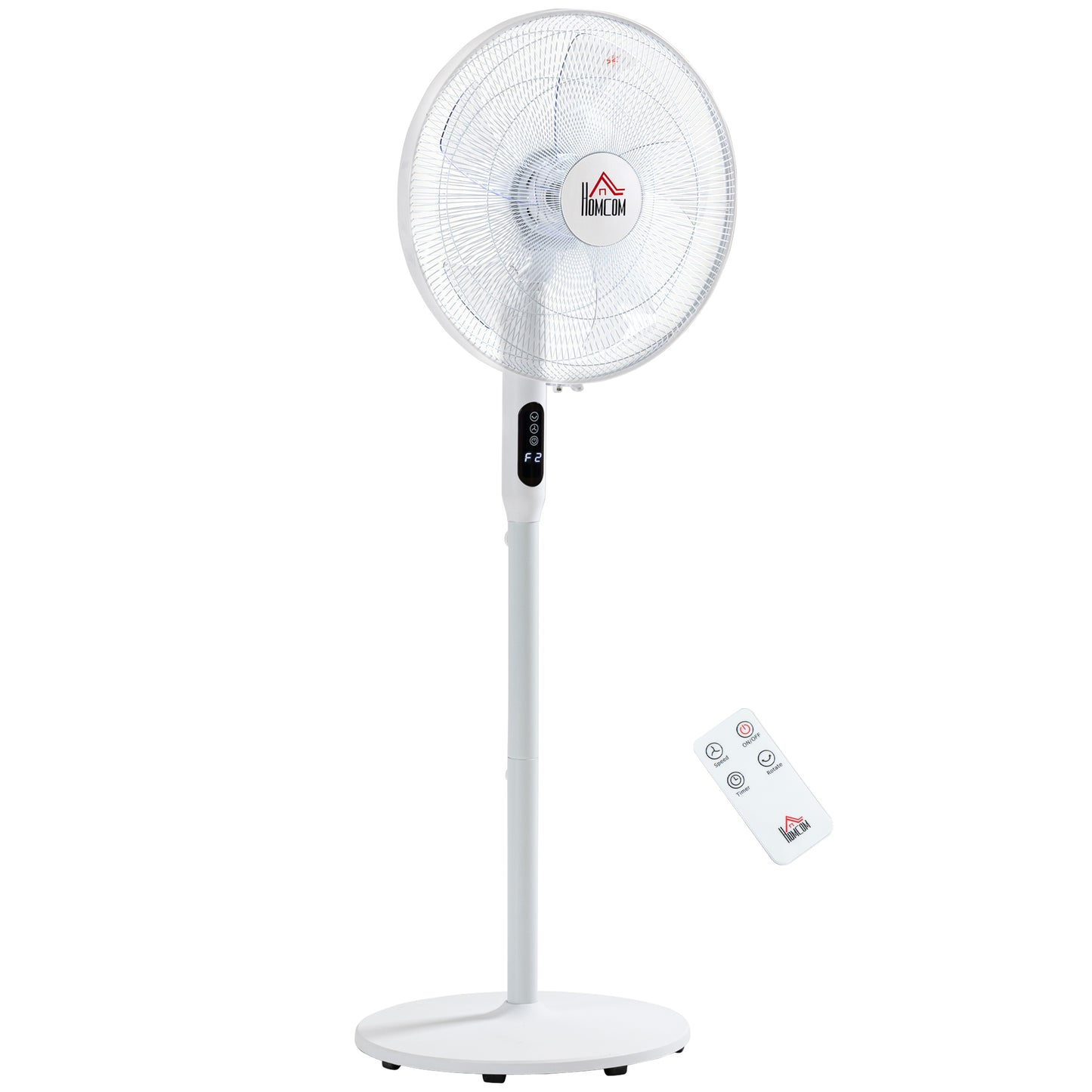 Floor Standing Fan with Remote Control, Oscillating, LED Screen, Stand Up Cooling Fan, Tall Pedestal Electric Fan for Ho