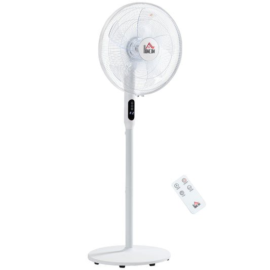 Floor Standing Fan with Remote Control, Oscillating, LED Screen, Stand Up Cooling Fan, Tall Pedestal Electric Fan for Ho