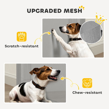 Retractable Dog Gate, 36.6" Tall,  Extends to 55" Wide, Mesh Pet Gate with Single Hand Operation, for Stairs, Doorways