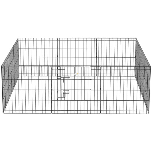 24inch Foldable Metal Exercise Pet Playpen Yard Dog Puppy Kennel Cage 12 Panels