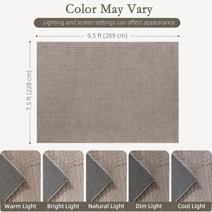 7.5x9.5 Area Rug, Luxurious Faux Fur Rug, Non-Slip Floor Carpet for Living Room, Bedroom, Dining Room, Tan