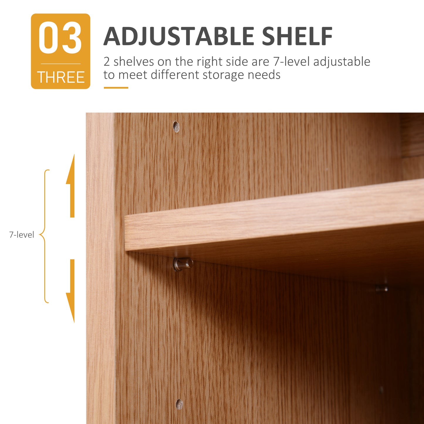 35.5" Shoe Cabinet, 3-Tier Free Standing Shoe Storage Cabinet with Adjustable Shelves and 5 Open Cubes for Entryway, Hal